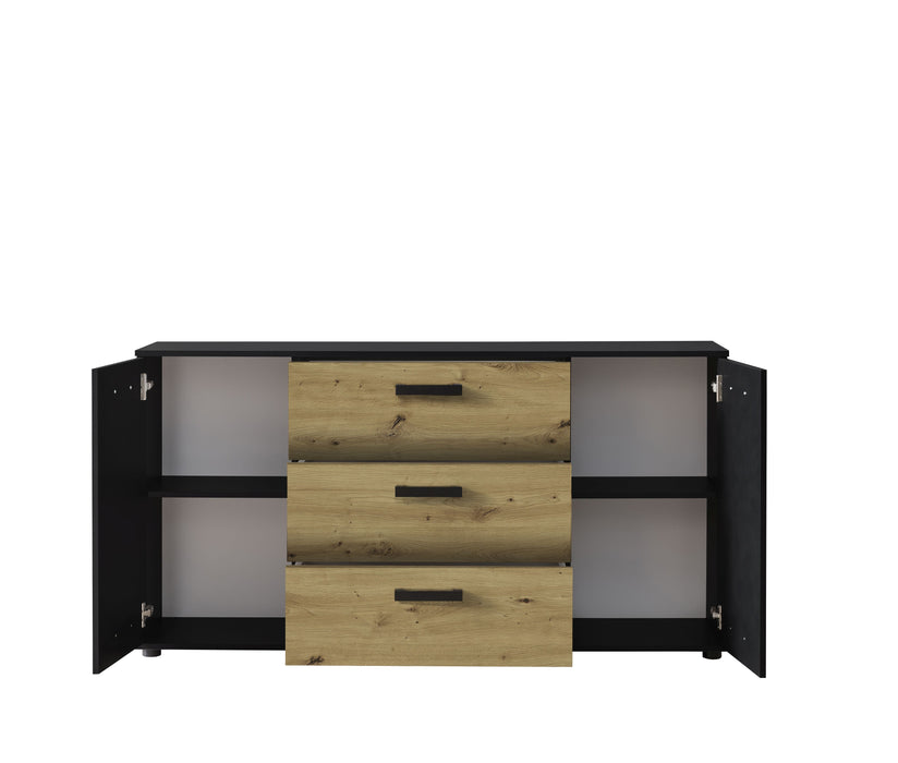 Hometrend | DUO 084 Sideboard | Artisan Eiche/Schwarz / Schwarz/Artisan Eiche