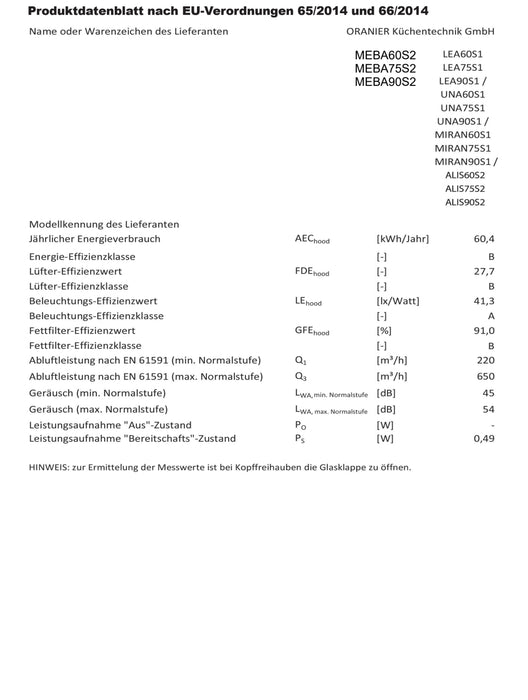 ALIS90S2 | Kopffrei-Dunstabzugshaube