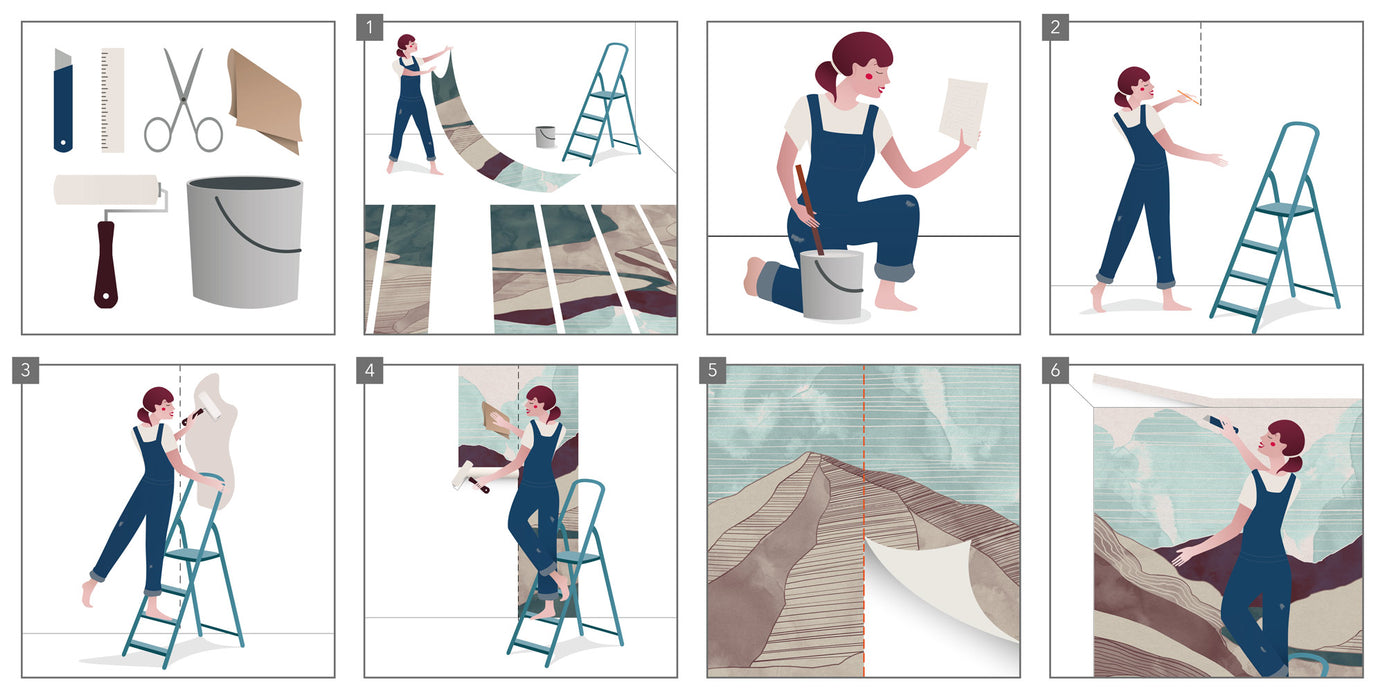 Digitaldruck Vlies Fototapete | Ariel Little Friends | 250 x 250 cm