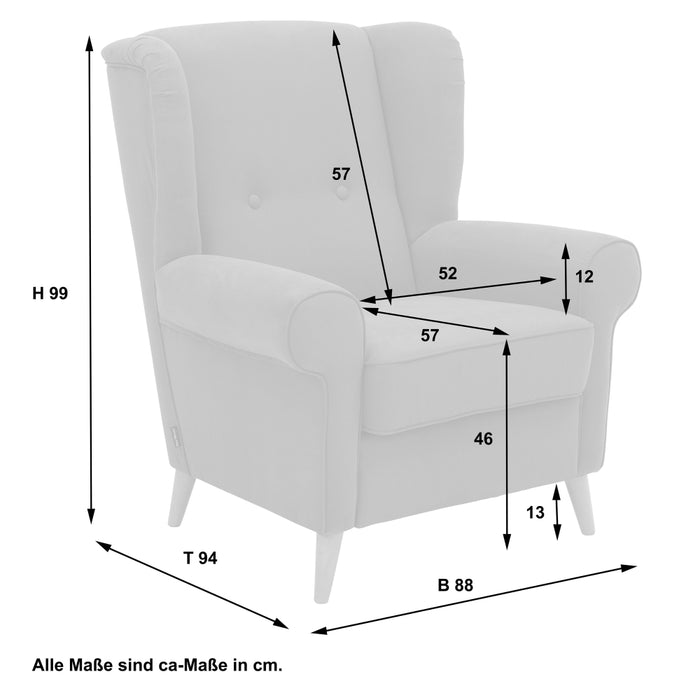 Anton | Sessel | Flachgewebe | Silber