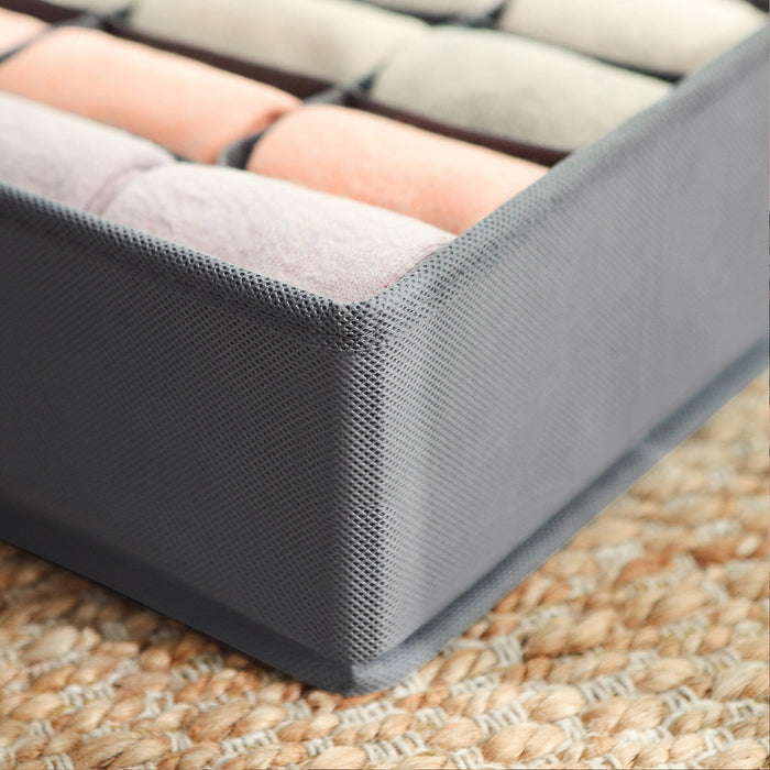 AUSLAUF SONGMICS | Underwear Drawer Organisers, Closet Underwear Storage for Bras, Socks, Ties, und Scarves, faltbar Fabric Storage Boxes, Set of 8, grau RUS08GY