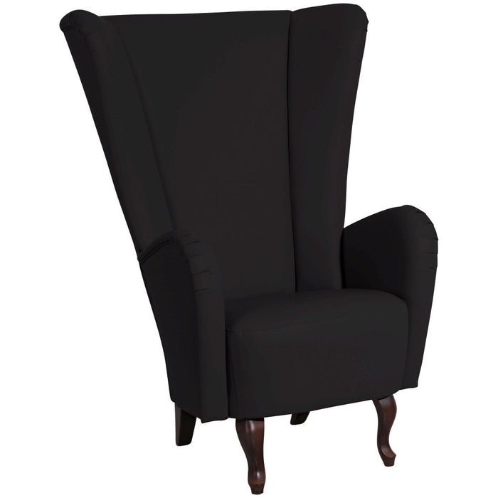 NEU Max Winzer | Aurora | Hochlehnsessel | Schwarz | Kunstleder | Buche Nussbaum Dunkel Lackiert (geschwungen)