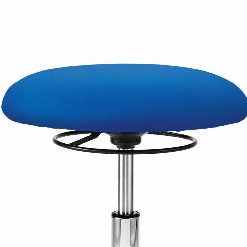 Funktionsdrehhocker | myXPERT | Mittelblau | Gestell Aluminium poliert