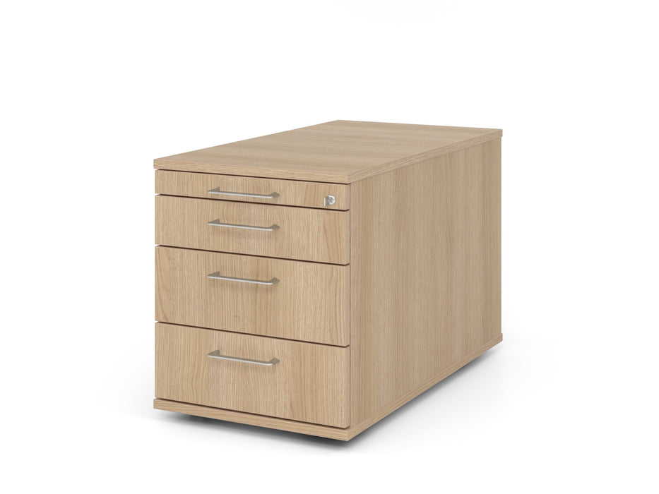 Hammerbacher | Rollcontainer 80cm, 3Schub, Schloss BS Eiche