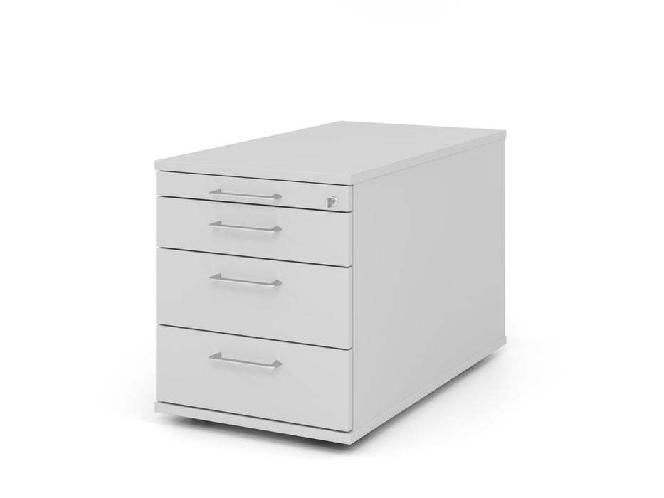 Hammerbacher | Rollcontainer 80cm, 3Schub, Schloss BS Grau