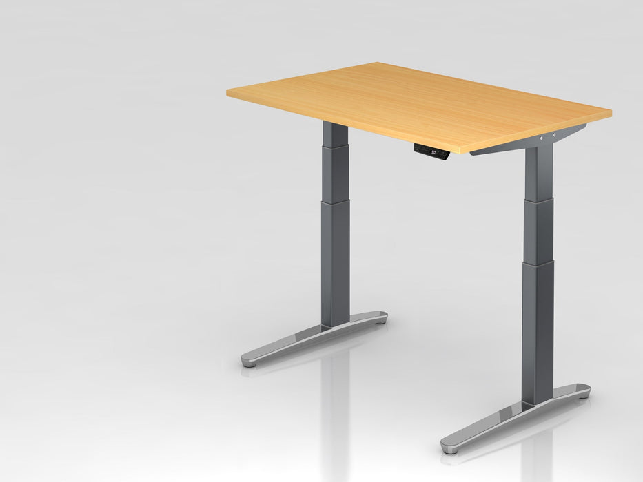 Hammerbacher | Sitz-Steh-Schreibtisch el.120x80cm Buche / Graphit