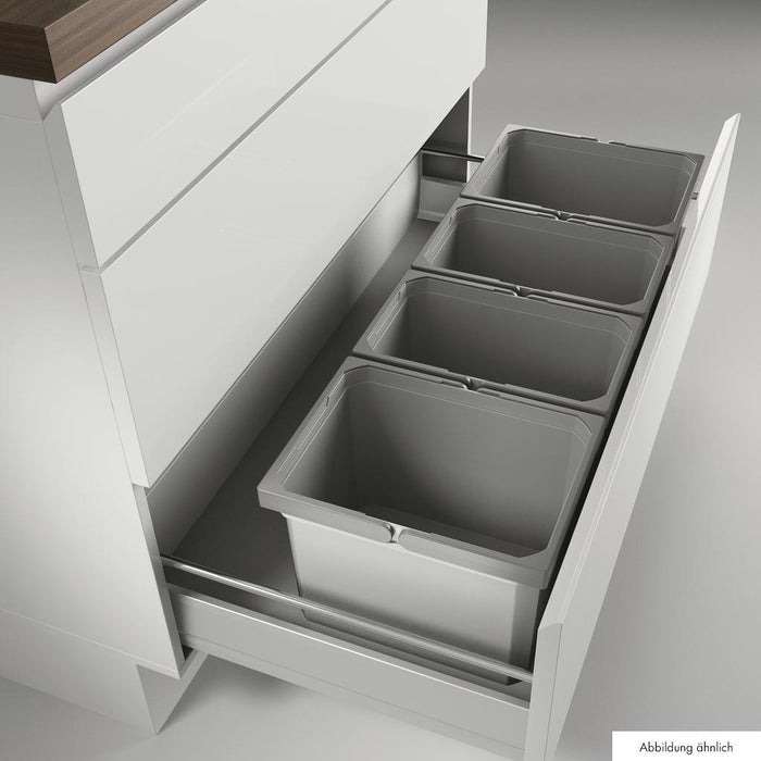 Naber | Cox® Box 275 K 1000-4 Abfallsammler für vorhandene Auszüge Biodeckel hellgrau