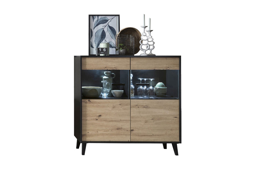 Hometrend | ARTONA 081 Highboard | Dekor Artisan Eiche / Schwarz