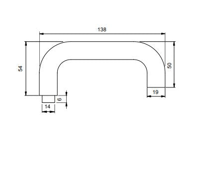 Emuca AUSLAUF | Türgriffe Innentüren, Türgriffe Glastürschlösser, U-Modell, Aluminium, Schwarz lackiert