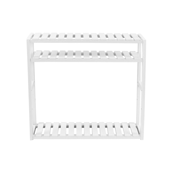 SONGMICS | Bambusregal mit 3 Ablagen Weiß