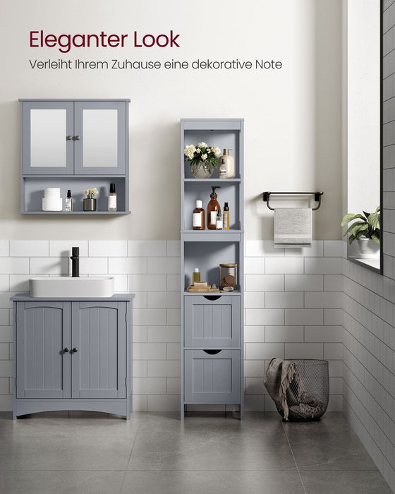 AUSLAUF VASAGLE | Bathroom Floor Cabinet, Bathroom Storage Organizer Rack Stand, Multifunctional Corner Unit, 2 Drawers