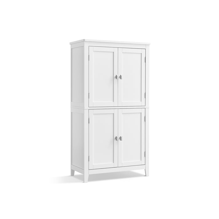 AUSLAUF VASAGLE | Bathroom Floor Storage Cabinet, Bathroom Storage Unit, Freestanding Cabinet with 4 Doors, Adjustable Shelves, 11.8 x 23.6 x 43.3 Inches, weiß UBBC552P31
