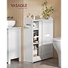 AUSLAUF VASAGLE | Bathroom Cabinet, Narrow Bathroom Storage Unit, Toilet Paper Holder und Brush Compartment, Sliding Doors, Adjustable Shelves, Next to Toilet, 20 x 60 x 80 cm, Cloud weiß BBC752W01