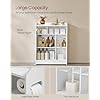 AUSLAUF VASAGLE | Bathroom Cabinet, Narrow Bathroom Storage Unit, Toilet Paper Holder und Brush Compartment, Sliding Doors, Adjustable Shelves, Next to Toilet, 20 x 60 x 80 cm, Cloud weiß BBC752W01