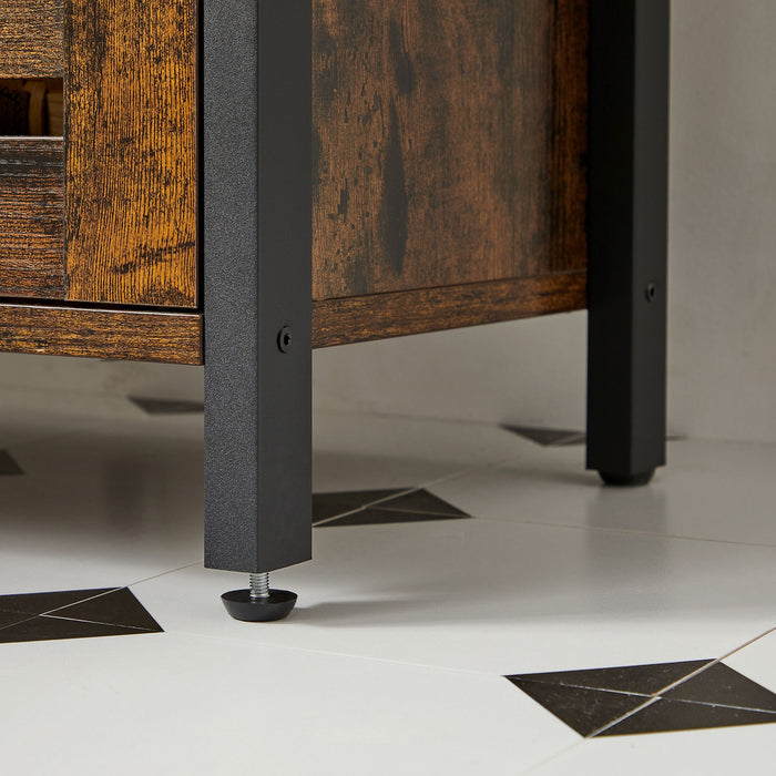VASAGLE | Waschbeckenunterschrank Vintagebraun-Schwarz