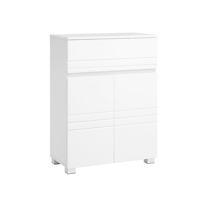 AUSLAUF VASAGLE | Bathroom Cabinet, Sideboard Cabinet, with Drawer, 2 Doors, Adjustable Shelf, for Hallway, 60 x 30 x 80 cm, weiß BBK140W01