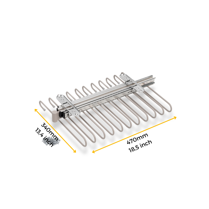 Emuca | Ausziehbarer Hosenbügel, Bemalte Steinfarbe, Stahl