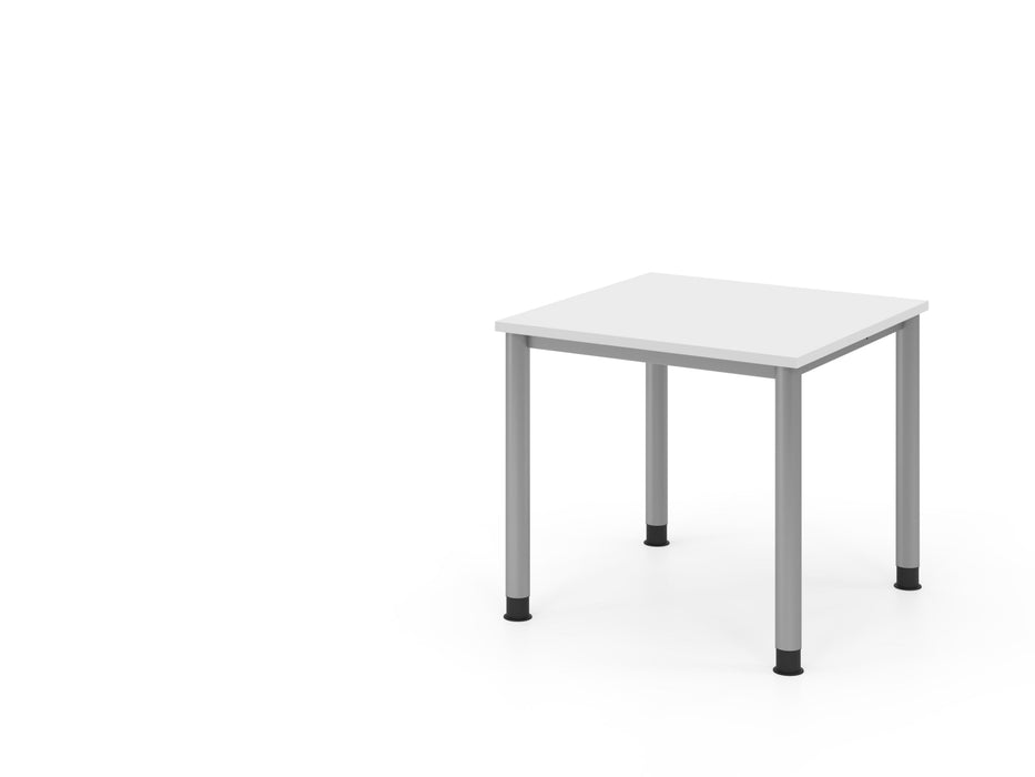 Hammerbacher | Schreibtisch 4Fuß-rd.80x80cm Weiß / Silber