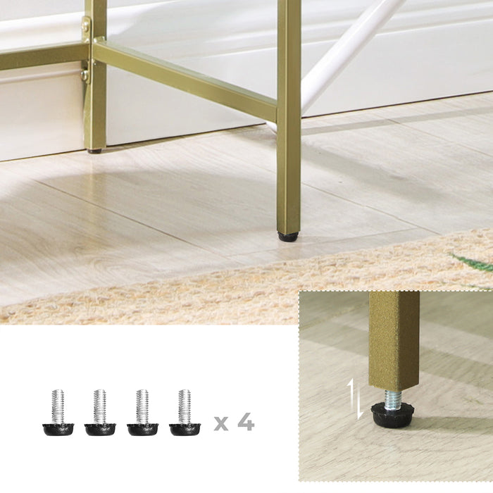 AUSLAUF VASAGLE | Bathroom Storage Shelf, Tempered Glass Storage Rack, 4-Tier Storage Unit, Sturdy, Easy to Assemble, for Living Room, Bedroom, Office, Golden LGT28G