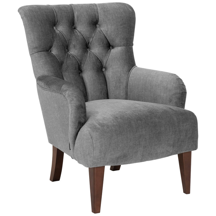 NEU Max Winzer | Brandon | Sessel | Samtvelours | Füße Buche Nussbaum Dunkel Lackiert (konisch)