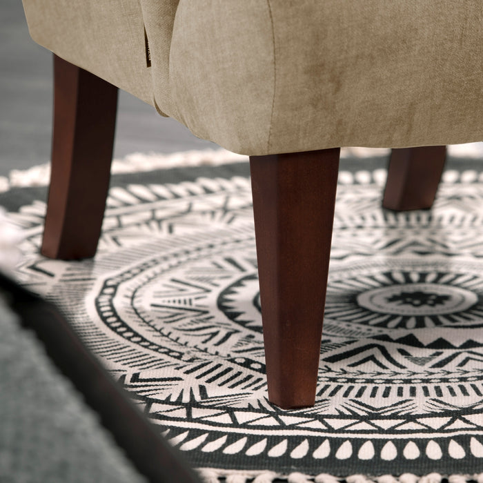 NEU Max Winzer | Brandon | Sessel | Samtvelours | Füße Buche Nussbaum Dunkel Lackiert (konisch)