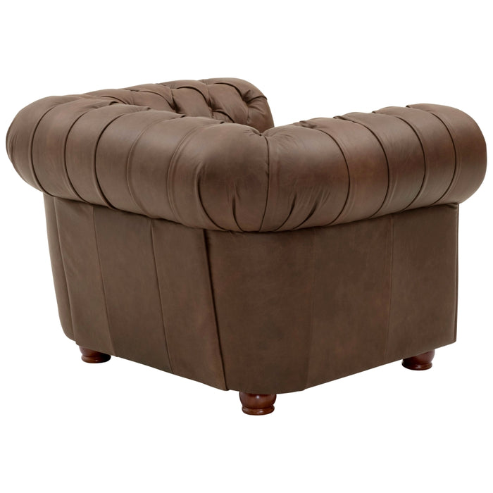 NEU Max Winzer | Bridgeport | Sessel | Echtleder (Antikoptik | Füße Buche Nussbaum Dunkel Lackiert (gedrechselt)