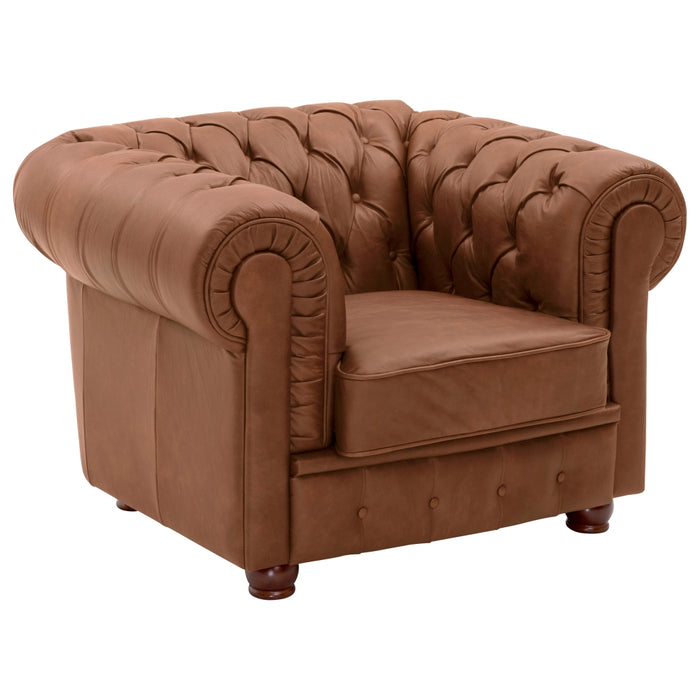 NEU Max Winzer | Bridgeport | Sessel | Echtleder (Antikoptik | Füße Buche Nussbaum Dunkel Lackiert (gedrechselt)