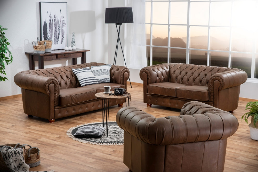 NEU Max Winzer | Bridgeport | Sofa | Sofa 3-Sitzer / Sofa 2-Sitzer / Sessel | Füße Buche Nussbaum Dunkel Lackiert (gedrechselt)