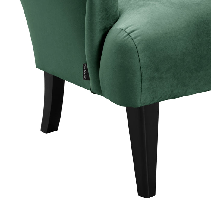 NEU Max Winzer | Brighton | Sessel | Samtvelours | Füße Buche Schwarz Lackiert (konisch)