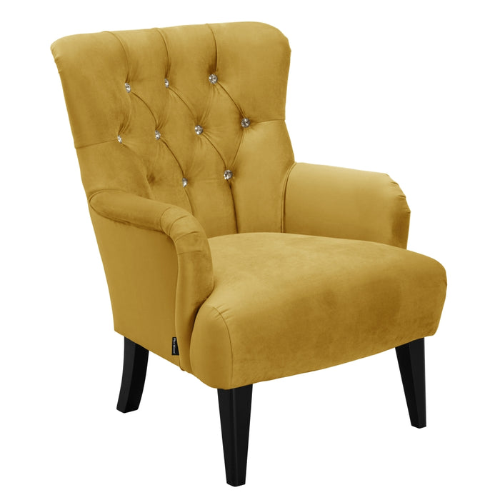 NEU Max Winzer | Brighton | Sessel | Samtvelours | Füße Buche Schwarz Lackiert (konisch)