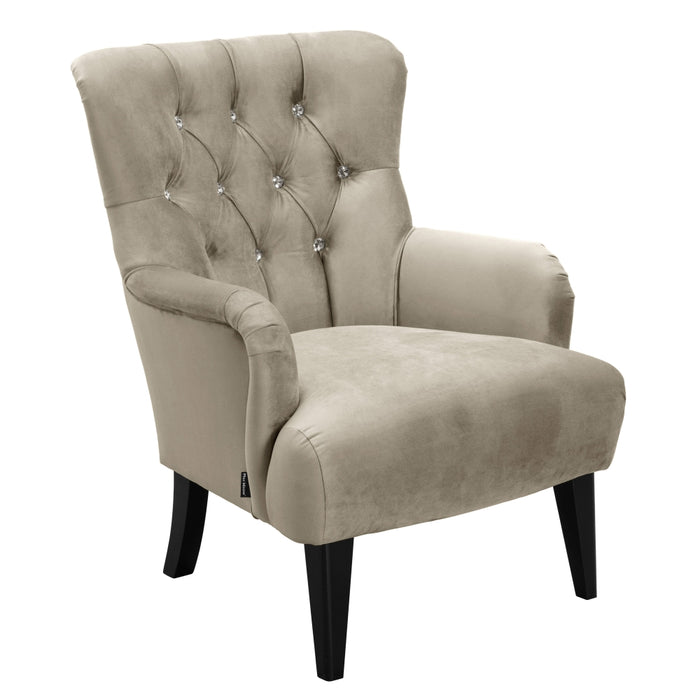 NEU Max Winzer | Brighton | Sessel | Samtvelours | Füße Buche Schwarz Lackiert (konisch)