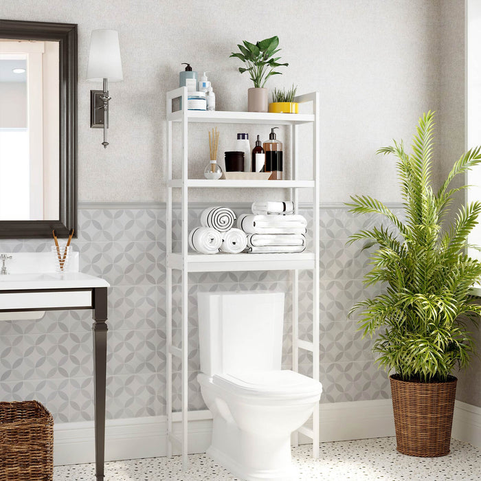 NEU | SONGMICS | Toilettenregal mit 3 Ablagen Weiß