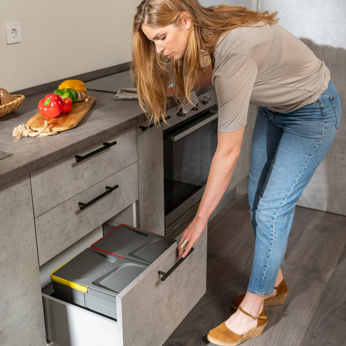 Emuca | Lot von 10 Möbelgriffe Orlando, L210mm, 160mm Achsenabstand, Stahl, Schwarz lackiert