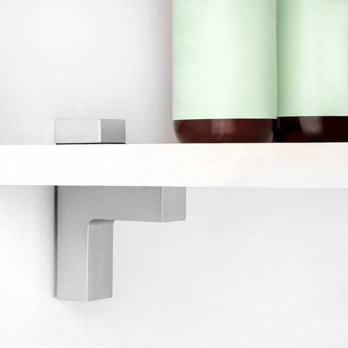 Satz Squad 2 Regalhalterung aus Holz oder Glas, Kunststoff Zamak, Grau metallic