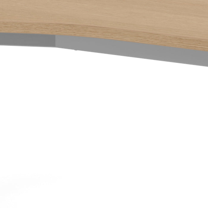 Hammerbacher | Schreibtisch 4Fuß-rd.180x100 / 80cm Eiche / Silbr