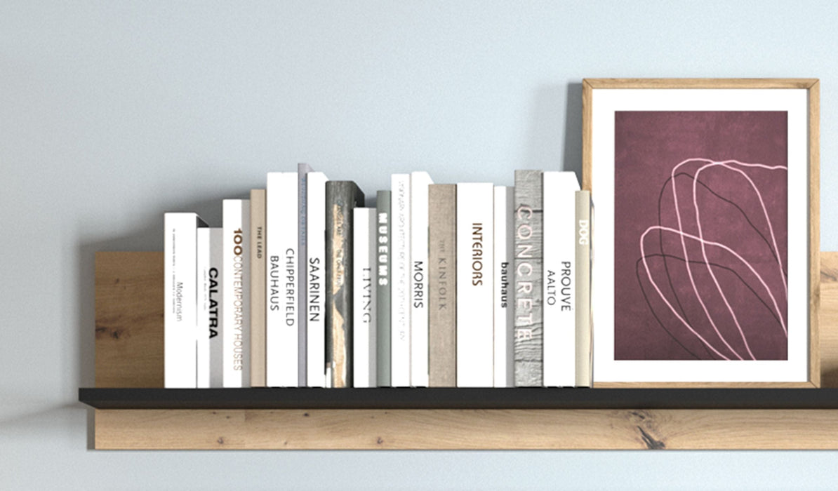 Hometrend | SOLEA 071 Wandboard | Schwarz/Dekor Artisan Eiche / Artisan Eiche