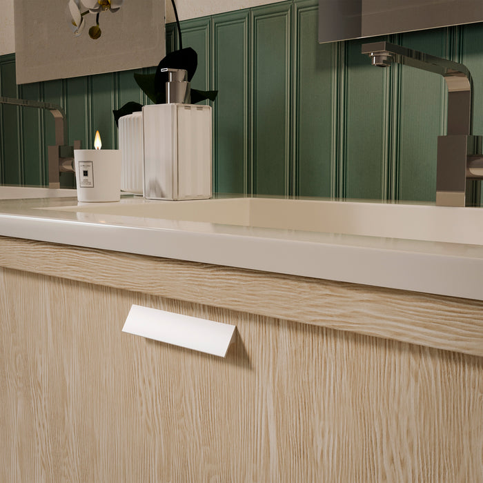 Emuca | Lot von 10 Möbelgriffe Palermo, L150mm, 128mm Achsenabstand, Aluminium, matt eloxiert