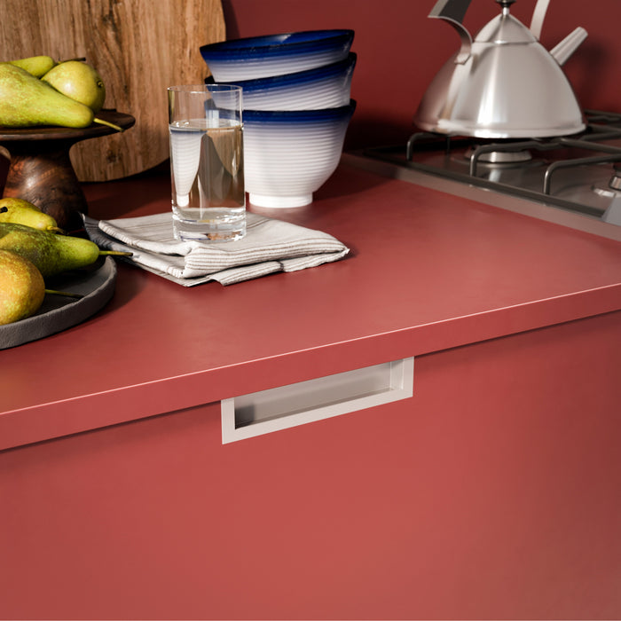 Lot von 10 Möbelgriffe Modena, L137mm, 128mm Achsenabstand, Zamak, Silbergrau lackiert