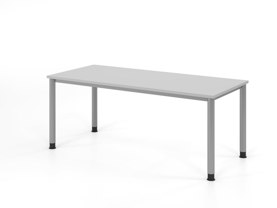 Hammerbacher | Schreibtisch 4Fuß-rd.180x80cm Grau / Silber