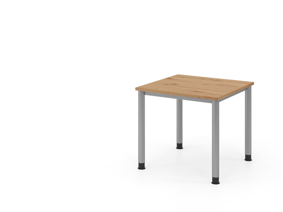 Hammerbacher | Schreibtisch 4Fuß-rd.80x80cm Asteiche / Silber