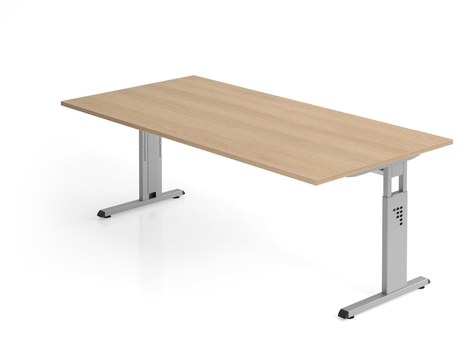 Hammerbacher | Schreibtisch C-Fuß 200x100cm Eiche / Silber