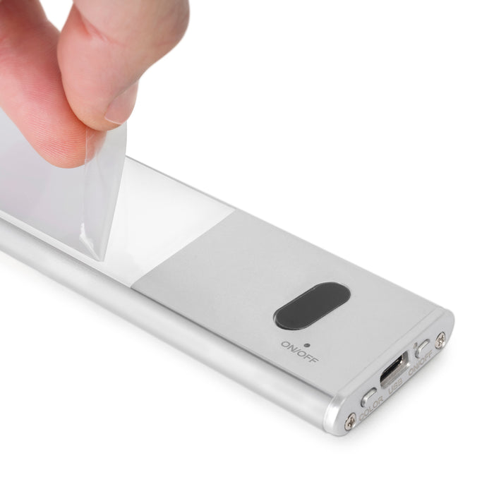 USB wiederaufladbare LED-Wandleuchte Kaus Berührungssensor, L400mm, Kunststoff Aluminium, Matt eloxiert