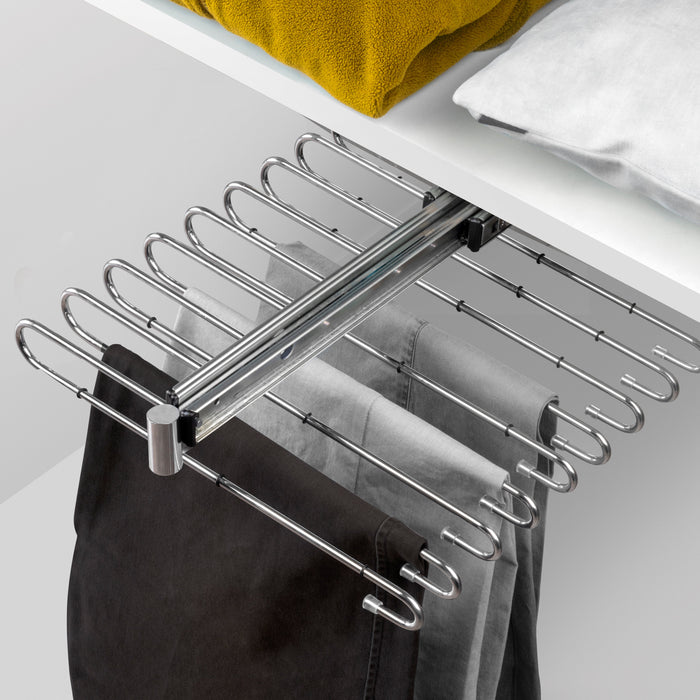 ausziehbarer Hosenbügel, Verchromt, Stahl