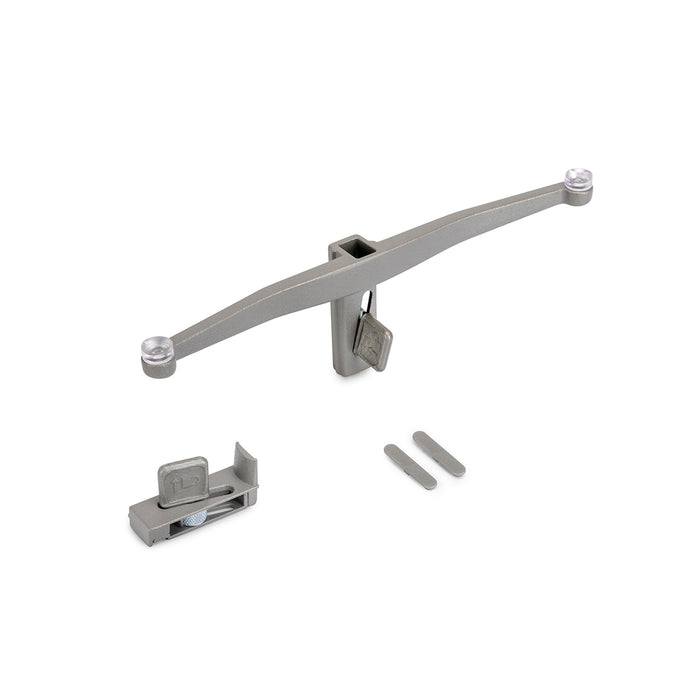 Emuca Satz von 5 Glasböden die Struktur Zero, ohne Glas, Zamak, Steingrau lackiert