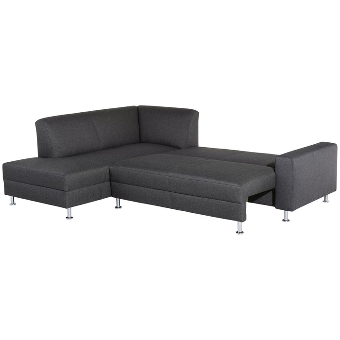 Cicero | Federkern-Eckschlafsofa linke Ecke | Flachgewebe | Graphit