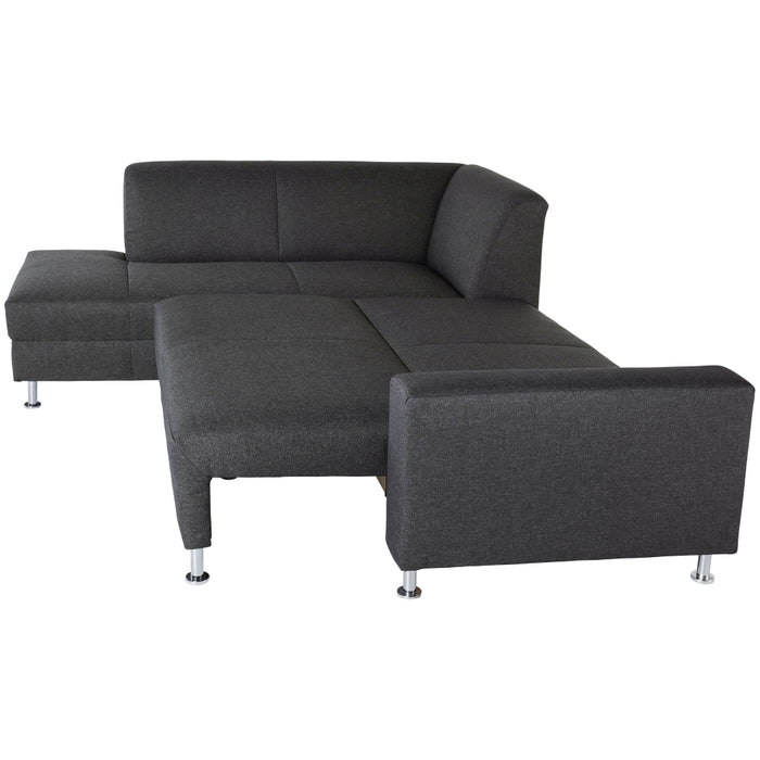 Cicero | Federkern-Eckschlafsofa linke Ecke | Flachgewebe | Graphit
