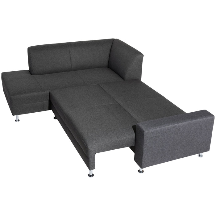 Cicero | Federkern-Eckschlafsofa linke Ecke | Flachgewebe | Graphit