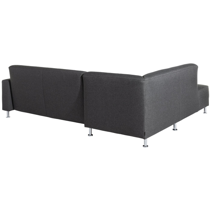 Cicero | Federkern-Eckschlafsofa linke Ecke | Flachgewebe | Graphit