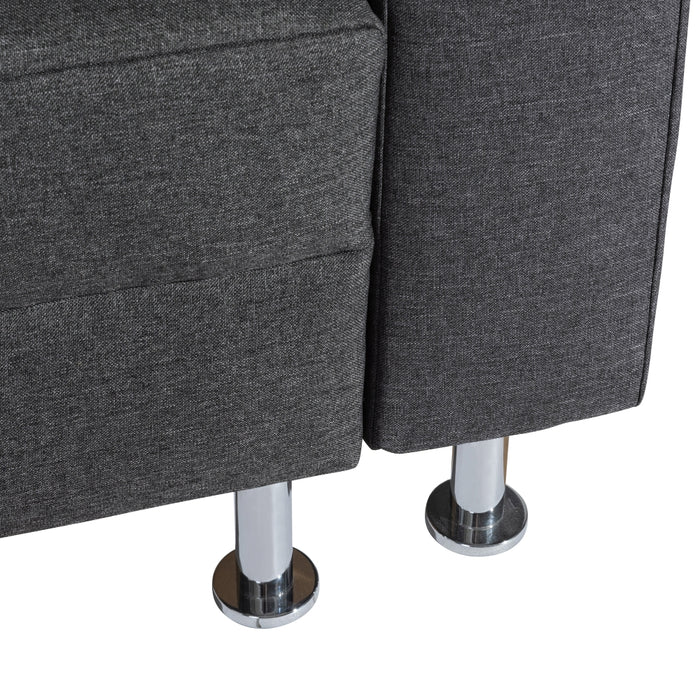 Cicero | Federkern-Eckschlafsofa linke Ecke | Flachgewebe | Graphit