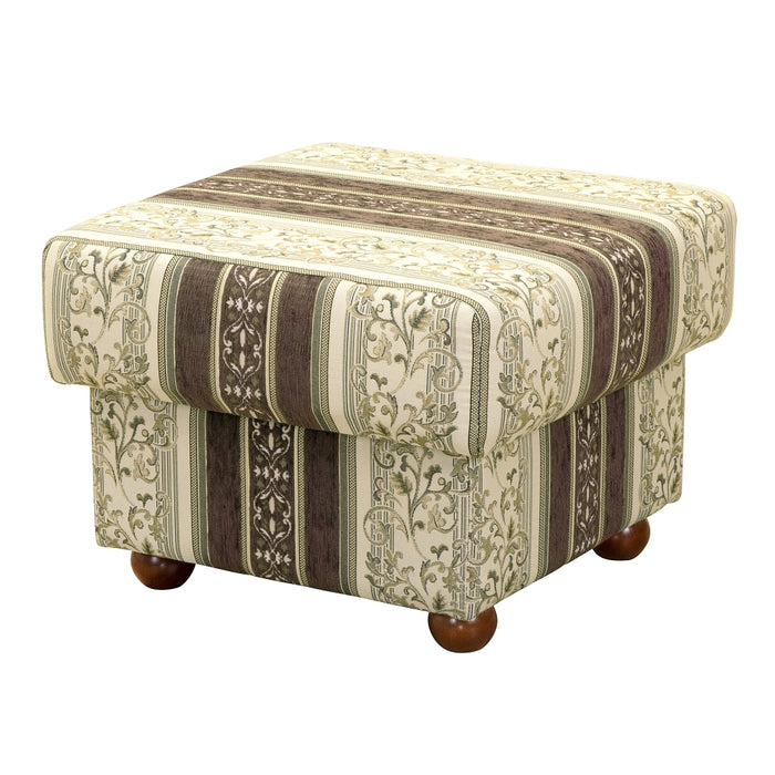 NEU Max Winzer | Corona | Hocker | Chenille | Füße Buche Nussbaum Dunkel Lackiert (Kugel)